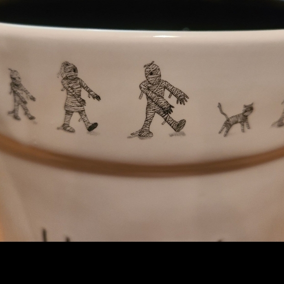 Rae Dunn Happy Halloween Utensil Holder Mummy Cat - Picture 3 of 4